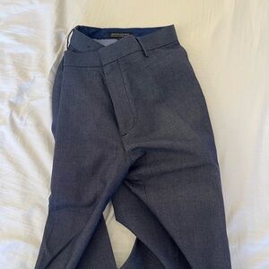Banana Republic Navy and White Checkered Slim Fit Pants